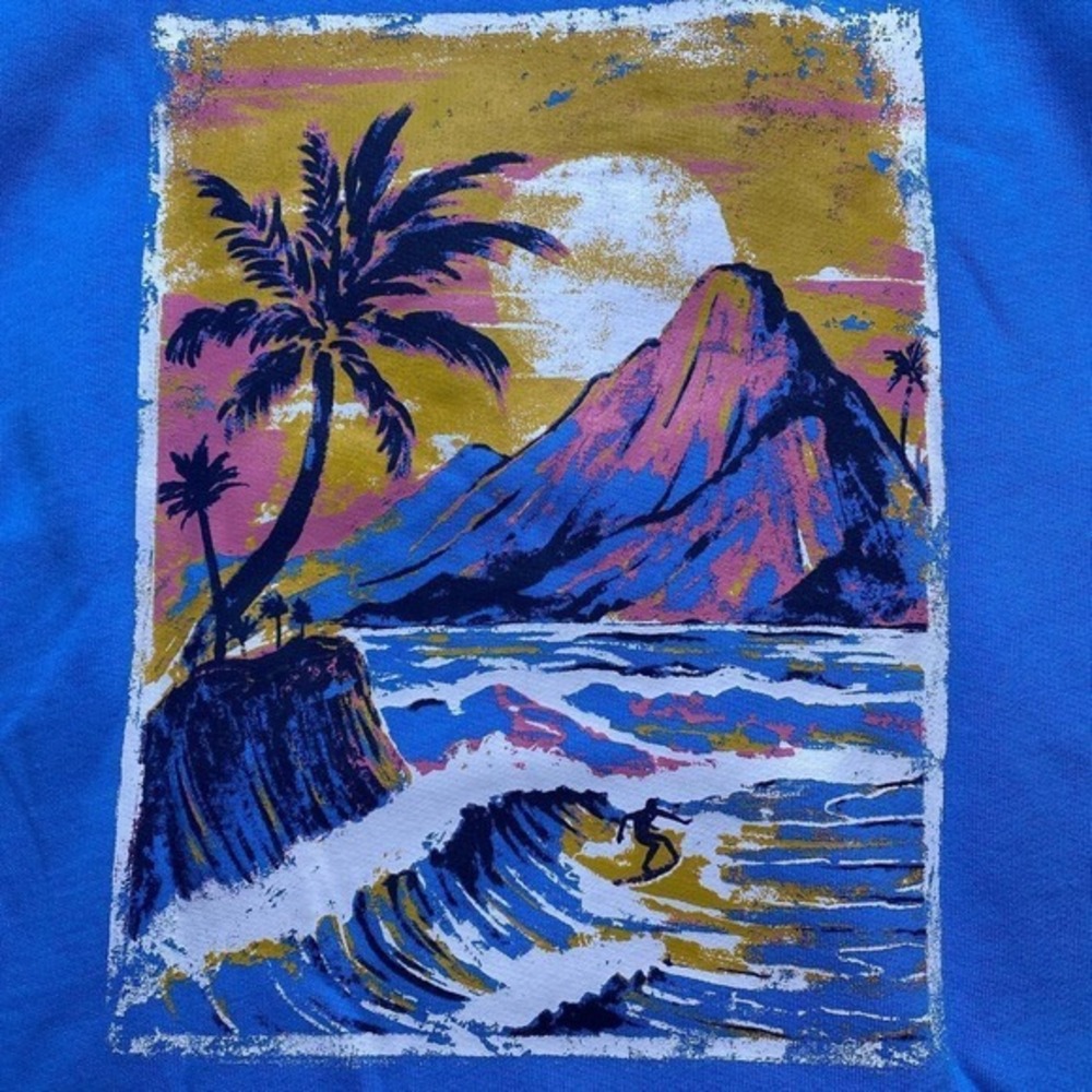 Wild‎ Fable Blue Coastal Surf Graphic Hoodie Sweatshirt XXS NWT - Picture 8 of 8
